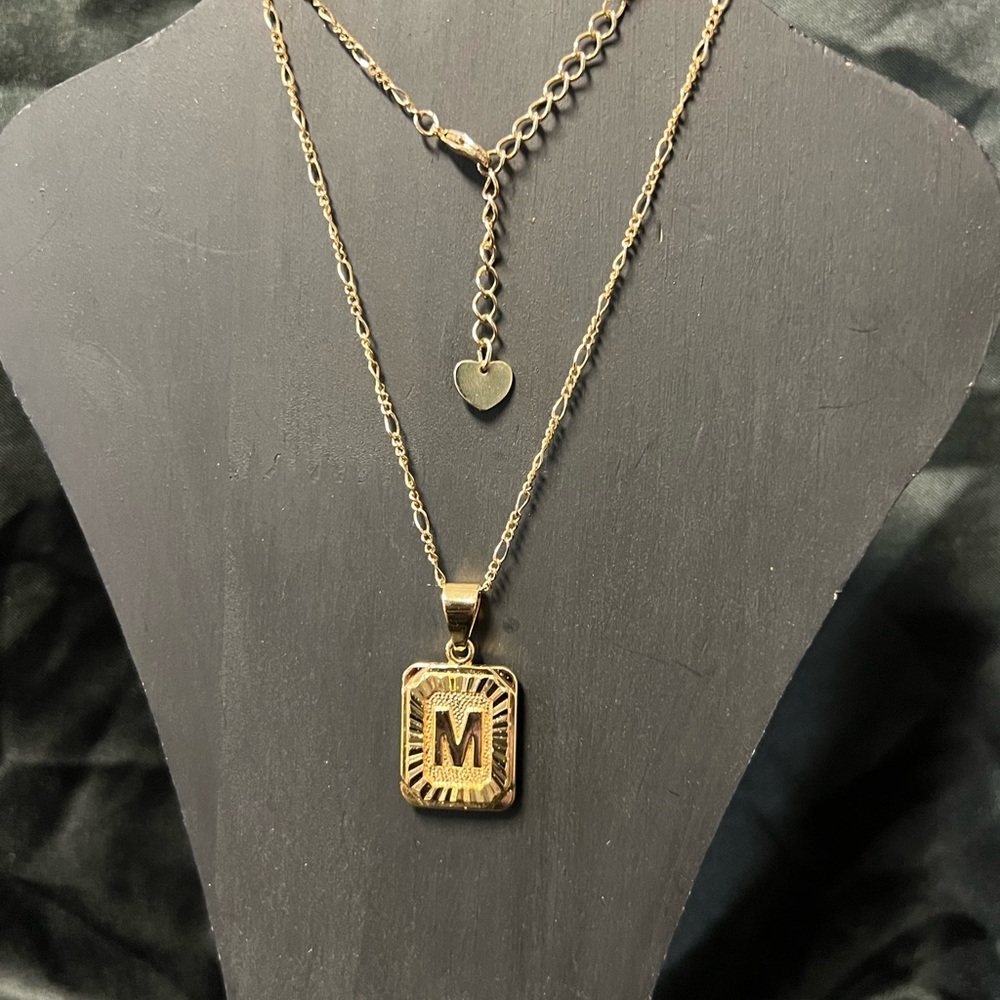 Gold Tone Adjustable Initial Pendant - image 3